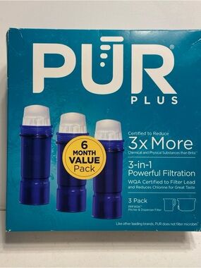 3-Pack PUR Plus Water Pitcher Replacement Filter 3-in-1 PPF951K - New Open Box